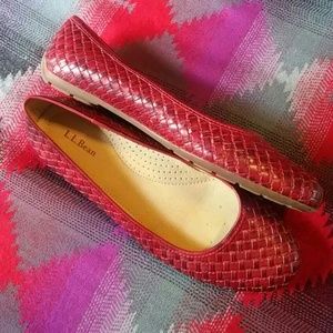 L.L. Bean woven leather flats